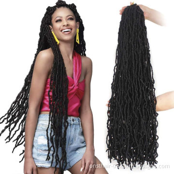 2021 wholesale Faux Locs Crochet Braids 24inch Nu locs synthetic Dreadlocs hair extension passion twist for women